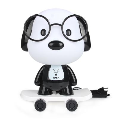 China ABS Xiaoboxing Top Selling ABS Kids Cartoon Black Dog Plastic Table Led Table Lamps Lights For Sale for sale