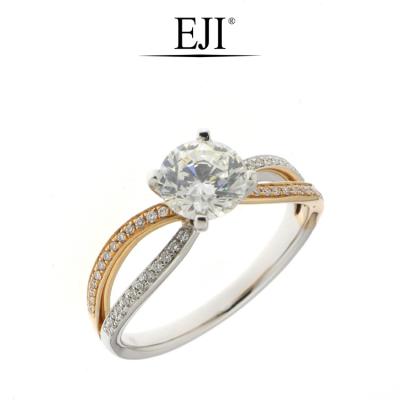 China CLASSIC Good Prices Elegant Design 18k Gold Diamond Semi Stand Ring For Wedding for sale