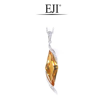 China CLASSIC hot fashion factory sale simple white diamond pendant 14K gold citrine wholesale price for sale