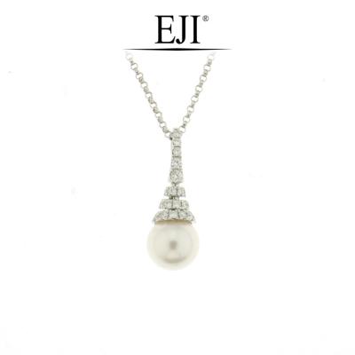 China Good Supplier Elegant Atmosphere 18k Gold Akoya Pearl Diamond Pendant For Women CLASSIC for sale