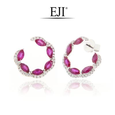 China CLASSIC New Design High End Luxury 18K Gold Ruby Diamond Earrings With High Quality for sale