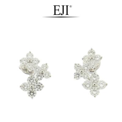 China Classic Elegance 18K Classic Gold Diamond Earrings For Women for sale