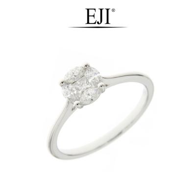 China CLASSIC Unique Couple Ring Designs Minimalist Fine Jewelry 18K White Gold Diamond Ring for sale