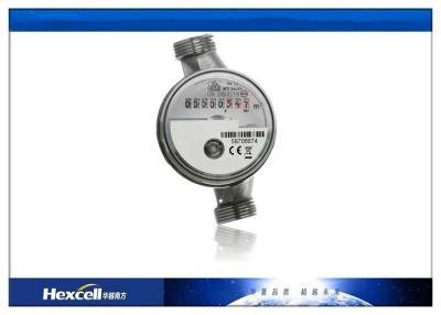 China Single Jet Cold / Hot Mechanical Water Meter Dry Type Class B Aluminum for sale