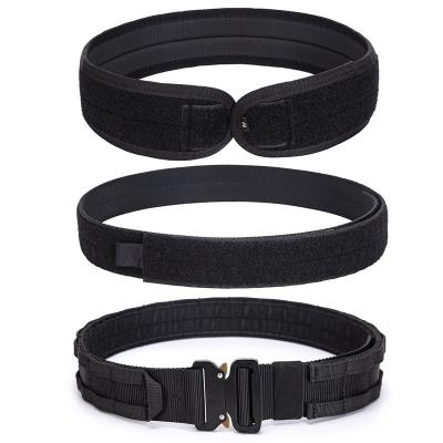 China Service Formation GAF 1000D Nylon Belt Black Colors Cinturon Tactico 3pcs Set Tactical Molle Belt For Men for sale