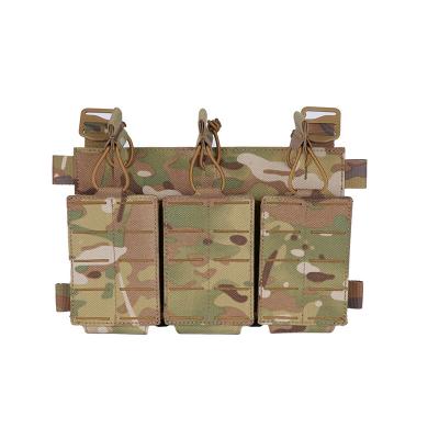 China High Quality Laser Cut Molle GAF Nylon 1000d Camouflage Lase Cut Multicam Triple Molle M4 Mag Pouches for sale