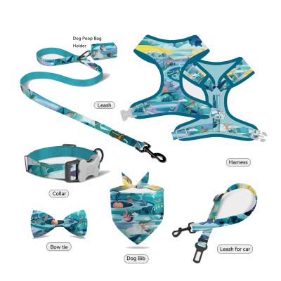 China MIDEPET New Style Padded Dog Collars Leashes And Harness OEM Custom Pet Harness Dog Designers Dog Harness Set for sale