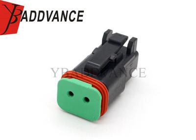 China DT06-2S-E004 Black Ehanced 2 Pin Female Deutsch Automotive Connectors With Clips for sale