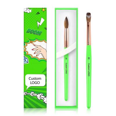 China Custom Unique Packing High Quality Germany Best Acrylic Nail Brush Pure Rose Gold Ferrule Green Label Kolinsky Acrylic Nail Brush Box #12 14 Custom Private 16 18 for sale