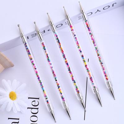 China NAIL 2022 Wholesale High Quality Colorful Pearl Double Ended 2 In 1 Nail Dotting Pen Acrylic Nail Art Tools For for sale