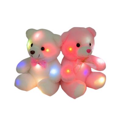 China Custom In Action 22cm Soft Night Glow Companion Teddy Bear Plush Toy Light Doll Led Teddy Bear for sale