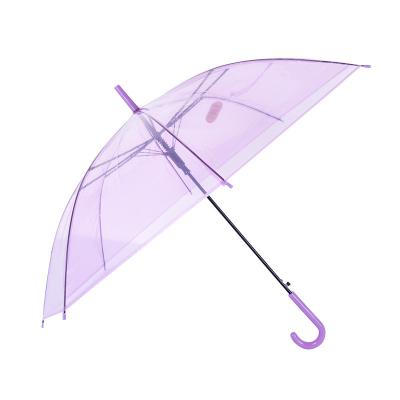 China ROMAN Factory Customized Logo Clear Colorful Transparent Umbrellas Kids Parasol PVC Umbrella with Printing for Promotion for sale