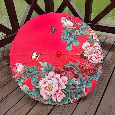 China New Chinese Style Colorful Chinese Traditional Parasol DIY Children Oil Paper Umbrella Ceiling Decoration Flower Paper Photo Props Wedding Parasol for sale