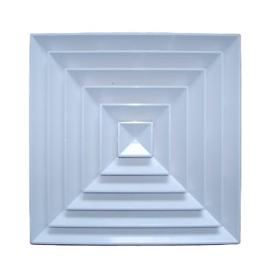 China Louvre 4 Way Drop Ceiling Air Diffuser Easy Installation Multi Directional Aluminum Square Ceiling Air Diffuser For HVAC for sale