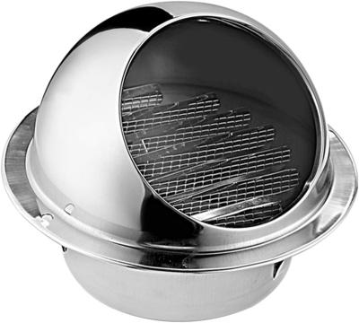 China Thick Cover Hood Grill Hood Ventilation Sphere Ventilation Sphere OEM 304 Stainless Steel Extractor Wall External Air Mouth for sale