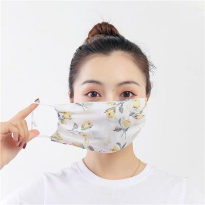 China Summer Washable Reusable Chiffon Face Mask Cloth Face Cloth Floral Print Cozy Breathable Thin Breathable Comfortable Tarpaulin For Adults for sale