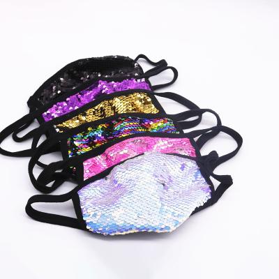 China Cotton Sequin Cotton Cloth Glitter Face Cover for Women Glitter Sequin Face Masc Bling Mouth Cover Party Masquerade Nightclub for sale