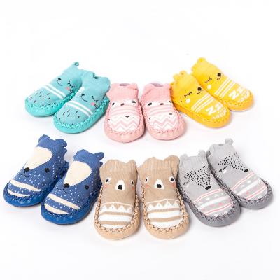 China Baby Boy Girls Toddlers Cartoon Breathable Infant Sock Shoes Cotton Booties Non-Slip Indoor Slipper Shoes Bumps Baby Walker Floor Socks for sale