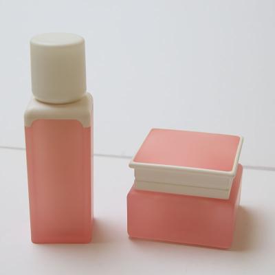 China Cosmetic Matte Frosted 30g 50g Pink Blue Red Plastic Face Cream Packaging Jar Custom Cosmetic for sale