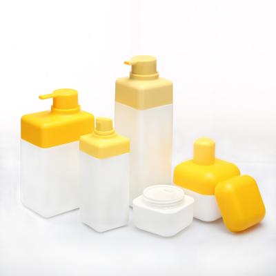 China Hot Selling White HDPE 30ml 50ml Square Cosmetic Black Plastic Bottle Jars 100ml 200ml 500ml for sale