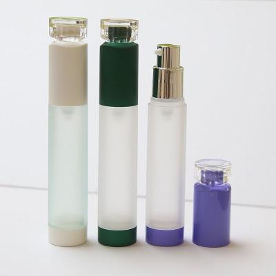 China 2021 New Design 15ml 30ml 50ml Cosmetic Luxury Gold Green White Cap AS Material Customized Lotion Bottle for sale