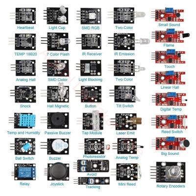 China For Ardu Programming 37 in 1 Sensor Modules Robot Project Initiator Kit For Ardu Raspberry Pi 37 in 1 Used for DIY R3 MEGA2560 for sale