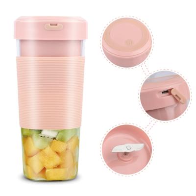 China Car Food Grade ABS Material Juicer With 4 Sus304 Stainless Steel Blades 1500mah Usb Rechargeable Batteries Ice Tray Detachable Cup for sale