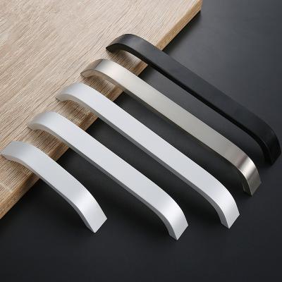 China Black Modern Sideboard Style Furniture Handles Modern Knobs Handles For Cabinet Drawer Pulls Aluminum Alloy Handle for sale