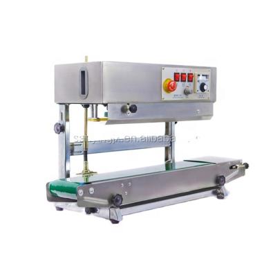 China FR-450 Food Plastic Bag Semi-automatic Vertical Aluminum Foil Date Printing Heat Sealing Machine for sale