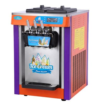 China Snack Factory Factory Price Vertical Desktop Commercial Soft Serve 3 Flavor Ice Cream Maker Machine for sale