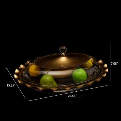 China 4135P Acrylic Fruit Multi Dish Sectional Snack Serving Tray Set With Cover for sale