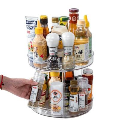 China LS0009-2 Viable Hot Selling Double Storage Tray Can Rotate 360 ​​Degrees Seasoning Storage Spice Bottle Kitchen Lazy Susan Bottle for sale