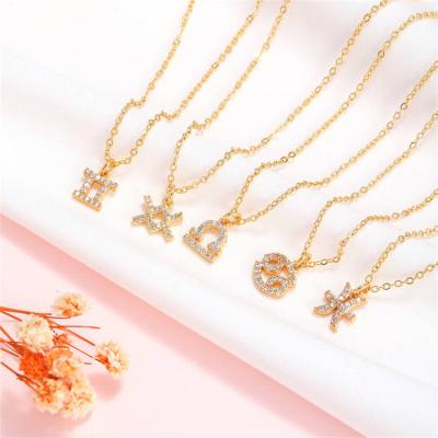 China Fashion Design Environmental Friendly European And American Sign Necklace Customize Zodiac Mysterious Temperament Pendant Necklace for sale