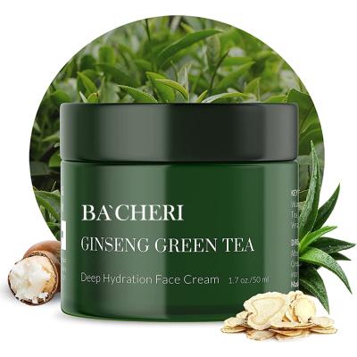 China Hot Selling Private Label Skin Revitalizer Facial Cream Organic Green Tea Skin Repair Face Cream With Vitamin B5 Hyaluronic Acid for sale