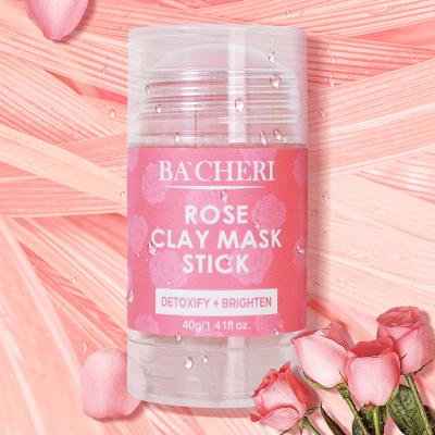 China Deep Cleansing Nourishing Pink Rose Facial Clay Mask Stick Natural Face Organic Skin Care Moisturizer Private Label for sale