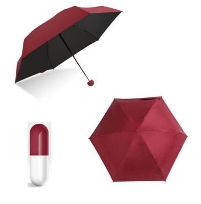 Chine Mini 5 Foldable Rain Umbrella with Cute Capsule Case à vendre