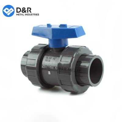 China General Sizes All PVC Gray / White Plastic Ball Valve One Way Ppr Ball Valve for sale