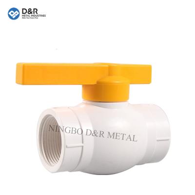 China General Upvc Compact Cpvc Ball Valve / White Or Gray Threaded Or Pvc Socket Valve for sale