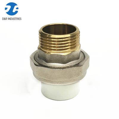 China PPR Copper Male Brass Hydraulic Union Fitting With O Ring for sale