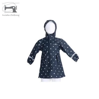 China Fashionable raincoat PU fabric bachelorette raincoat children printed rain coat kids raincoat for sale