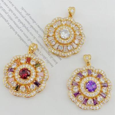 China Fashionable High Quality Wholesale Custom Gold Plated Colorful Delicate Women's 18k Fashion Pendant for sale