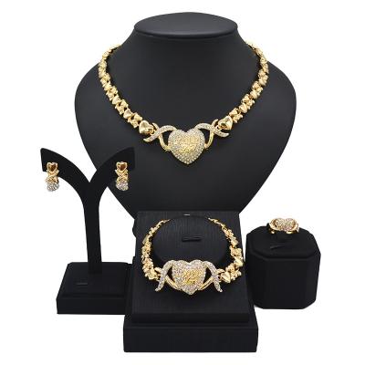 China Fashionable Hot Selling Color 18K Gold Plated Lady Really I Love You Love Fashion Jewelry Set for sale