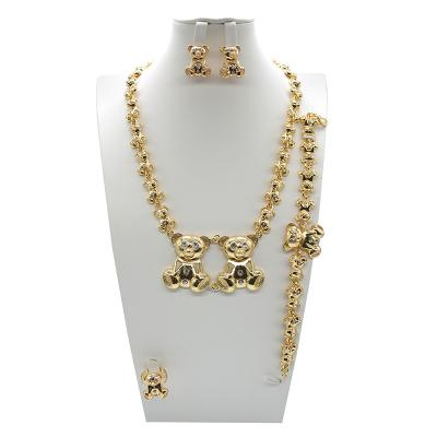 China Fashionable New Design Color 18K Gold Plated Bear Lady Jewelry Set for sale