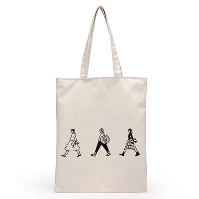 China Customized Logo Printing 100% Cotton Canvas Tote Handled Organic Shopping Bag for sale