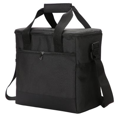 China Large Cotton High Quantity Black Reusable Insulated Lunch Box Cooler Bag for sale