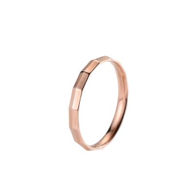 China Long color keeping stainless steel Japanese and Korean simple titanium steel fashion CIA new wild bamboo ring for sale