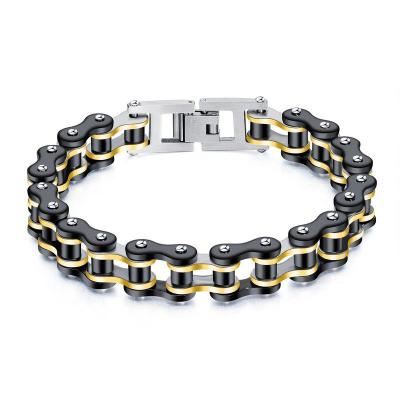 China Motorcycle Chain Rock Style Bicycle Chain Stainless Steel Locomotive Chain Customized Bracelet Wholesale for sale