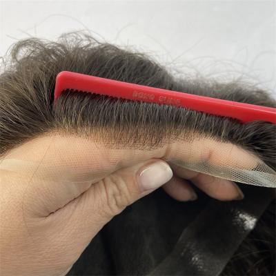 China Full French Straight Lace Any Color In Stock Toupee Hair For Cool Men Wholesale 6 Inch Lace Up Toupee Men for sale