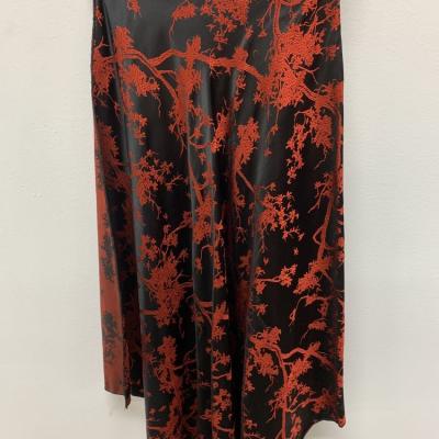 China Long Polyester Magenta Brocade Jacquard Damask Skirt Viscous Brocade Jacquard Fabric for sale