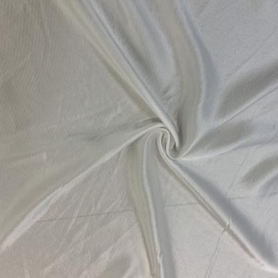 China Solids Soft Pure White Crumple Silk Acetate Jacquard Polyester Apparel Fabric for sale